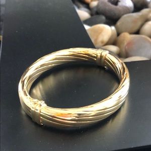 Veronese 18k Clad 7” Ribbed Bangle